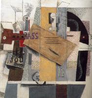 Picasso, Pablo - still life with a violin and a glass of bass